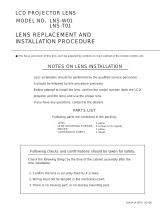 Sanyo LNS-W01 Lens Replacement Manual