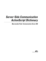 MACROMEDIA FLASH COMMUNICATION SERVER MX-SERVER-SIDE COMMUNICATION ACTIONSCRIPT DICTIONARY User manual