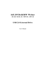 Emprex 16X DVD R/RW Writer ±R 16X/+R DL 4X/ +RW 8X/-RW 4X USB 2.0 External Drive User manual