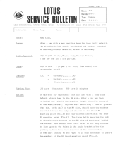 Lotus Europa 1970 Service Bulletin