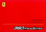 Ferrari 2001 360 Modena Owner's manual