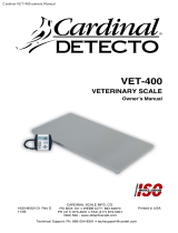 Cardinal Detecto VET-400 Owner's manual