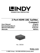 Lindy 2 Port HDMI 18G Splitter, Compact User manual