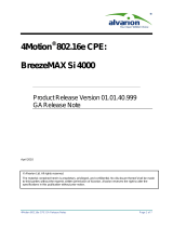 Alvarion BreezeMAX Si 4000 Release note
