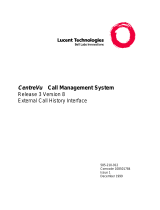 Lucent Technologies CentreVu Release 3 Version 8 External Call History Interface User manual