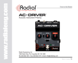 Radial Engineering AC Driver Compact Acoustic Preamp Pedal Owner's manual