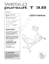 Weslo Pursuit T 3.8 User manual