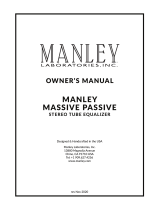Manley Mastering Massive Passive Owner's manual