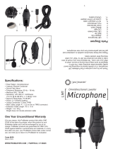 Promaster LM1 Omnidirectional Lavalier Microphone Owner's manual