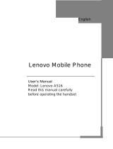 Lenovo Mobile Communication Technology A516 User manual