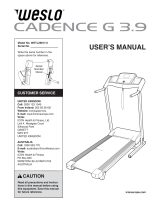 Weslo CADENCE G 3.9 User manual