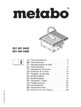 Metabo Table SIDE EXTENSION PK/PKF 255 Operating instructions