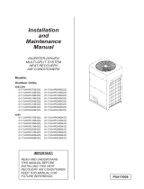 Johnson Controls HVAHR072B32S Installation and Maintenance Manual