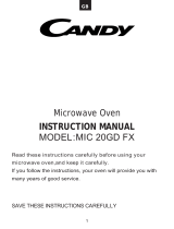 Candy MIC20GDFX MWAVE OVEN SS User manual