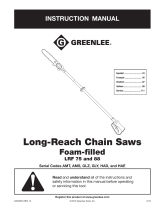 Greenlee LRF 75, 88 Long Reach Chain Saws (foam-filled) Manual User manual
