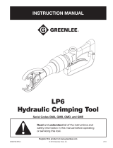 Greenlee LP6 Hydraulic Crimping Tool, GMA, GMB, GMD, GME User manual