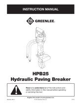 Greenlee HPB25 Hydraulic Paving Breaker User manual