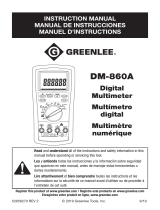 Greenlee DM-860A Digital Multimeter Manual User manual