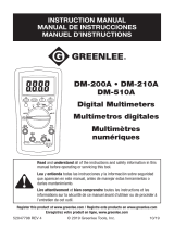 Greenlee DM-200A, DM-210A, DM-510A Digital Multimeters User manual