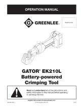 Greenlee GATOR EK210L Li-ion Battery Crimping Tool Manual User manual
