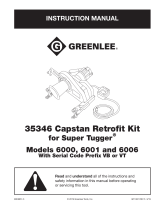 Greenlee 35346 Kit for 6000, 6001, 6006 Super Tugger VB, VT User manual