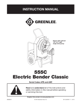 Greenlee 555C Classic Electric Bender- Serial AFB & ADE Manual User manual