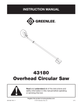 Greenlee 43180 Overhead Circular Saw User manual