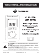 Greenlee CLM-1000, CLM-1000E Cable Length Meters Manual User manual
