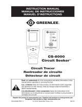 Greenlee CS-8000 Circuit Seeker Circuit Tracer User manual