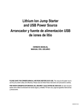 Schumacher FR01544 Lithium Ion Jump Starter and USB Power Source Owner's manual