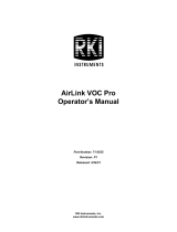 RKI Instruments AirLink VOC Pro Owner's manual