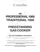 Cannon Professional 1000 Use And Installation Instructions