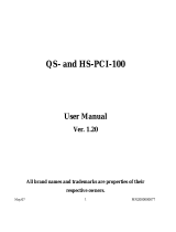 Quatech HS-PCI-100 User manual