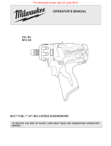 Milwaukee M12 CD User manual