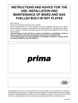 Prima PRGH 102 Instructions And Advice For The Use, Installation And Maintenance
