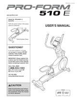 Pro-Form 510 E Elliptical User manual