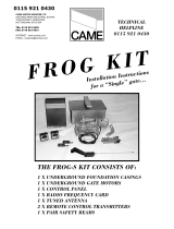 CAME FROG Series Installation Instructions Manual