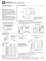 Maytag MEDZ600TE - Epic Z Front Load Electric Dryer dimensions and installation information