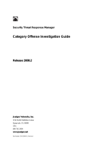 Juniper SECURITY THREAT RESPONSE MANAGER 2008.2 - CATEGORY OFFENSE INVESTIGATION GUIDE REV 1 User manual