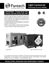 Fantech HRV-XI 450 User manual
