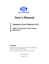 Sapphire Audio Pure Platinum A75 User manual