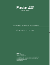 Foster KS 60 gas, cod. 7191 061 User manual