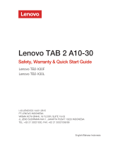 Lenovo TAB 2 A7-30F Safety, Warranty & Quick Start Manual