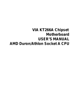 VIA Technologies VIA KT266A ChipsetMotherboard User manual