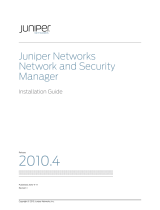 Juniper NETWORK AND SECURITY MANAGER 2010.4 - CONFIGURING INTRUSION DETECTION PREVENTION DEVICES GUIDE REV 01 Installation guide