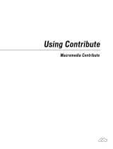 MACROMEDIA CONTRIBUTE-USING CONTRIBUTE Use Manual