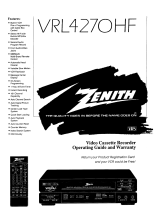 Zenith VRL4270HF Operating Manual & Warranty