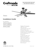 Craftmade ATARA ATA52W5 Installation guide