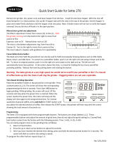 Baratza Sette 270 Quick start guide