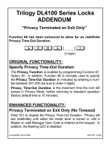 Alarm Lock Trilogy DL4100 Series Addendum Addendum